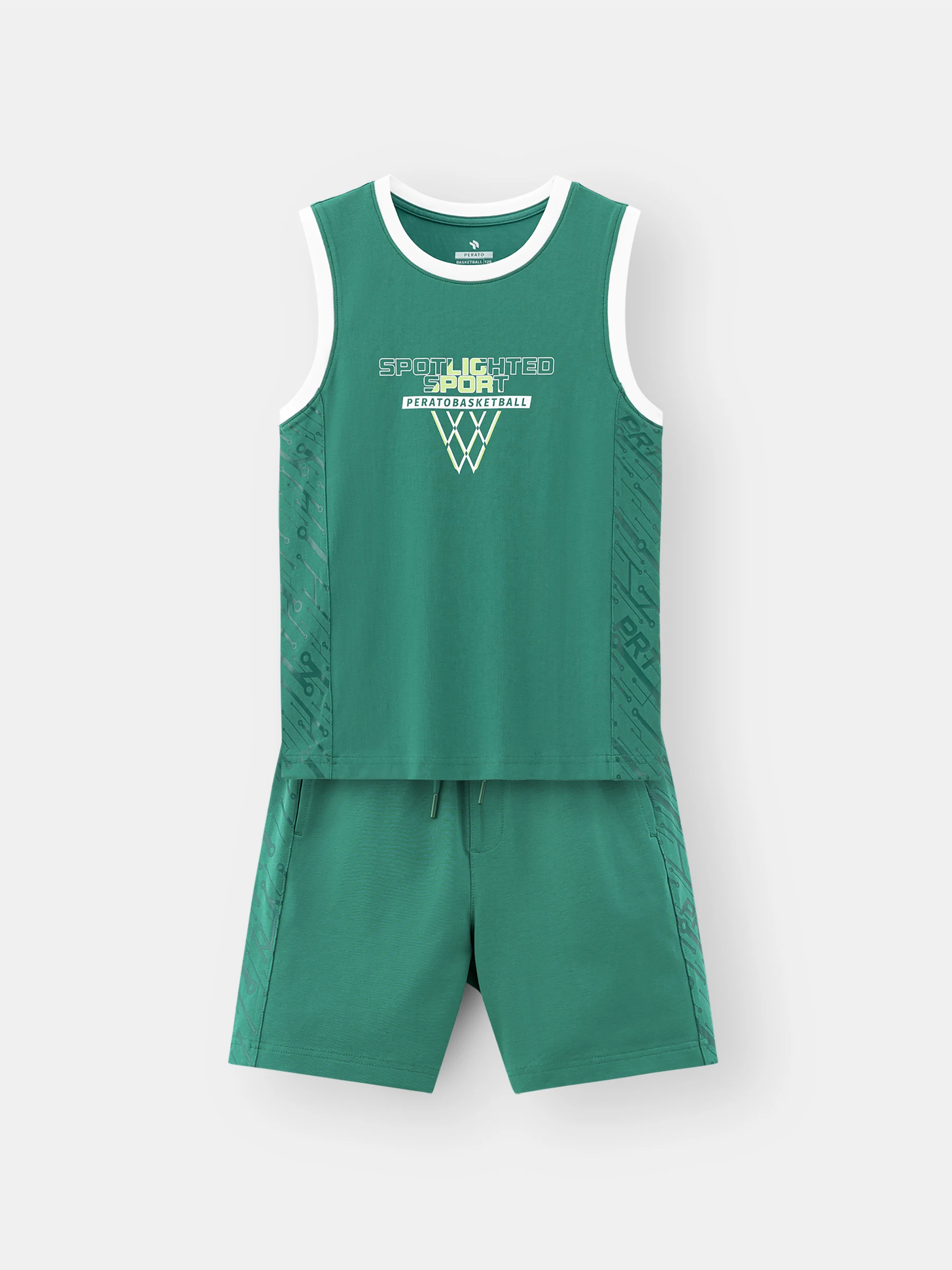 Set Bộ Quần Áo Sát Nách Bé Trai PERATO Phong Cách Basketball BBSNS5B001
