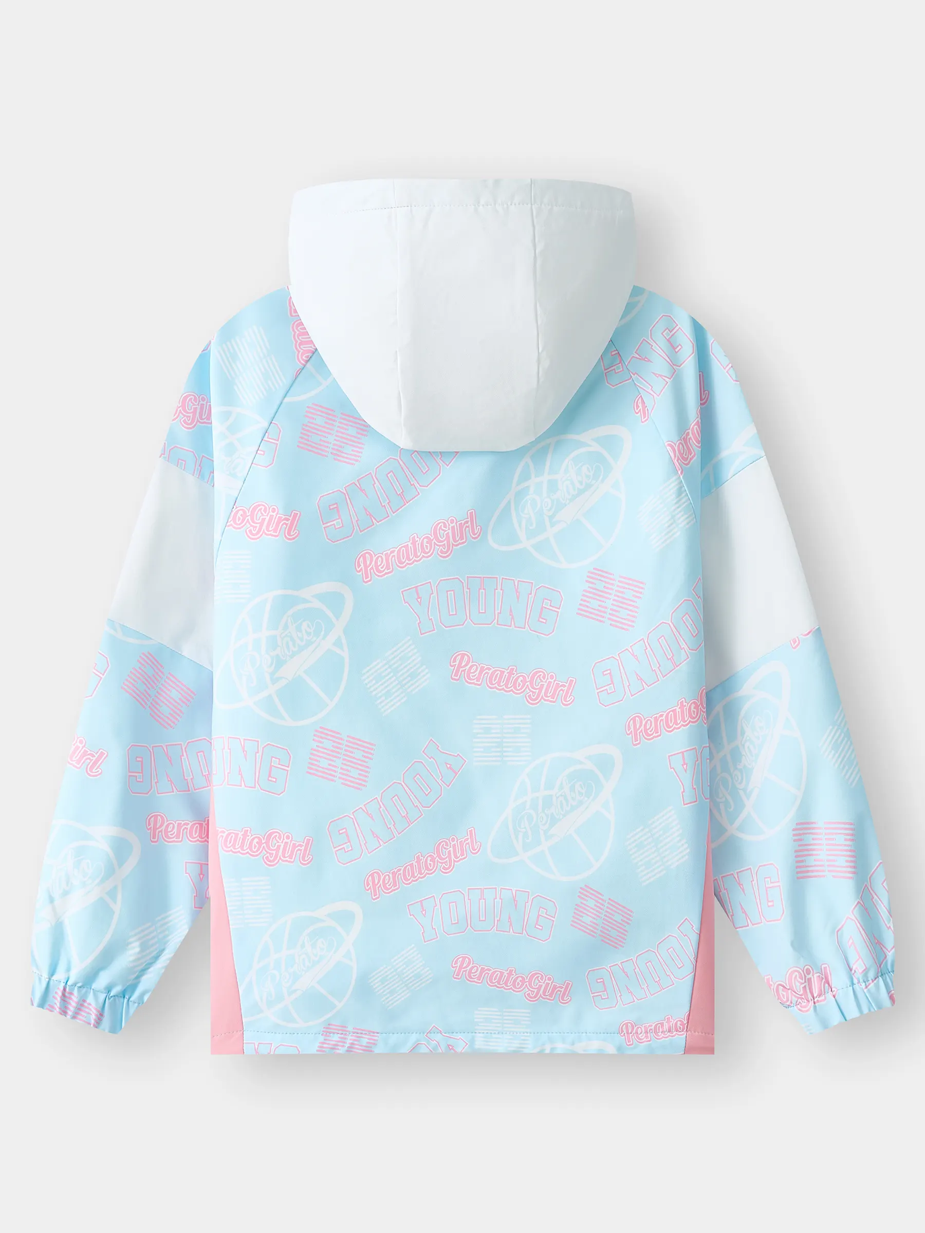 Áo Khoác Gió Bé Gái PERATO Có Mũ Phong Cách Basketball B0KGW5G004