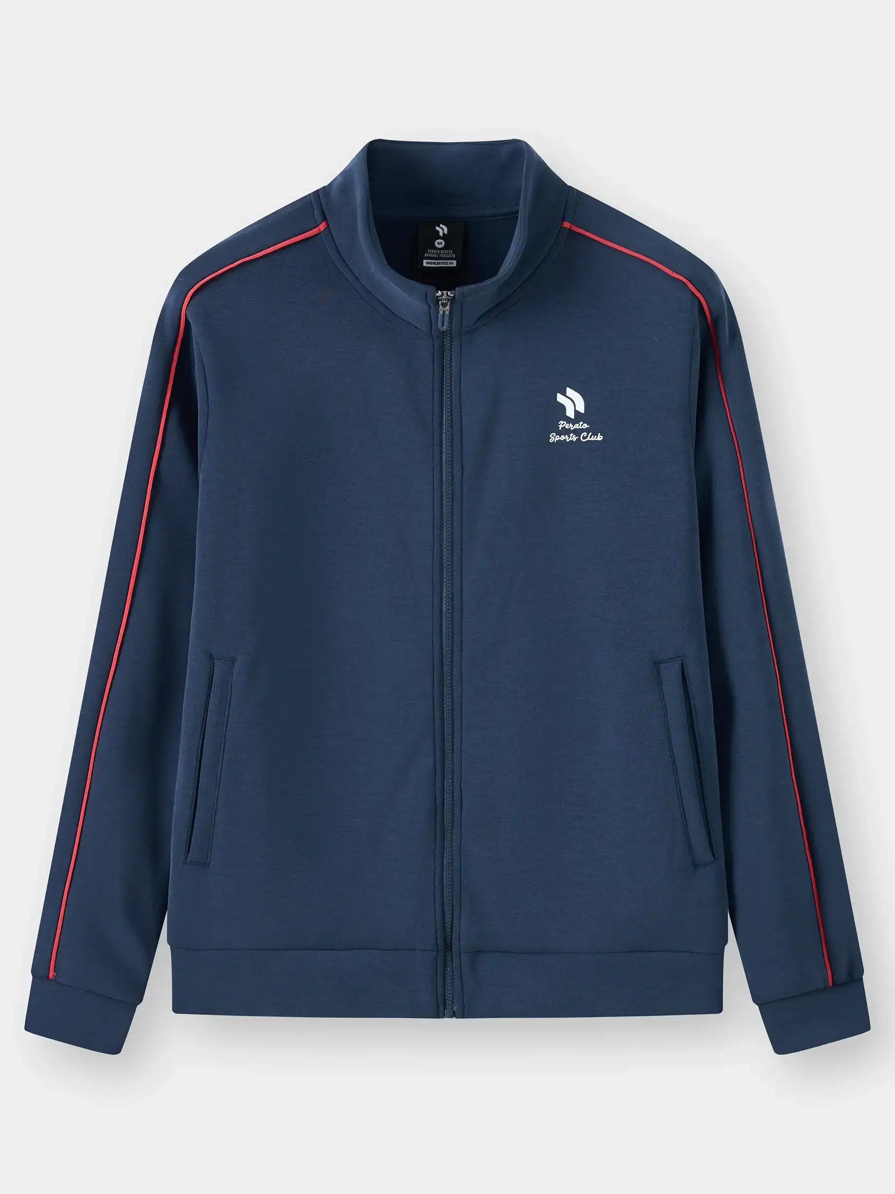 Áo Nỉ Khóa Nữ PERATO Phong Cách Training Phối Line TBKNW5W009