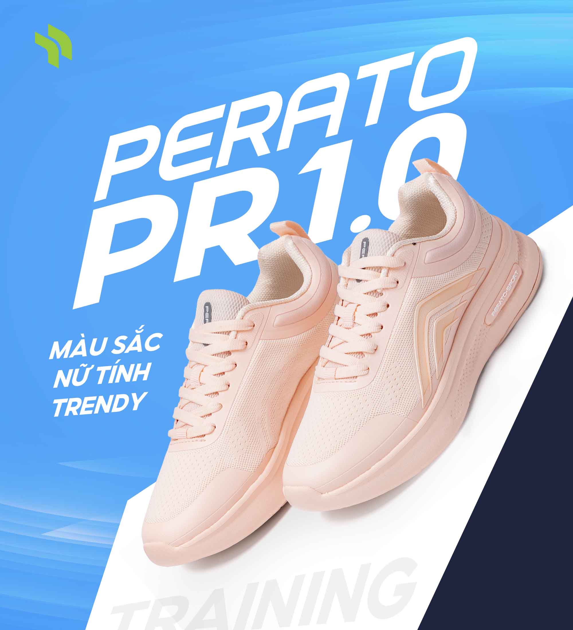 Giày Nữ Phong Cách Thể Thao Training PERATO PR1.0 Nhẹ Êm T0GIS5W008