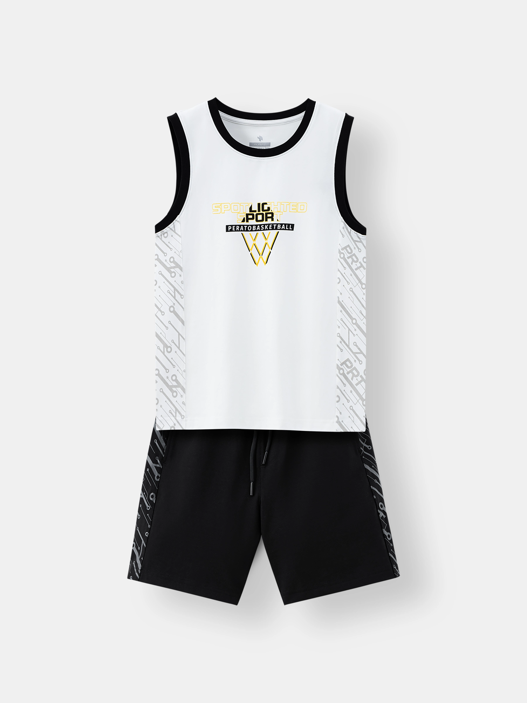 Set Bộ Quần Áo Sát Nách Bé Trai PERATO Phong Cách Basketball BBSNS5B001