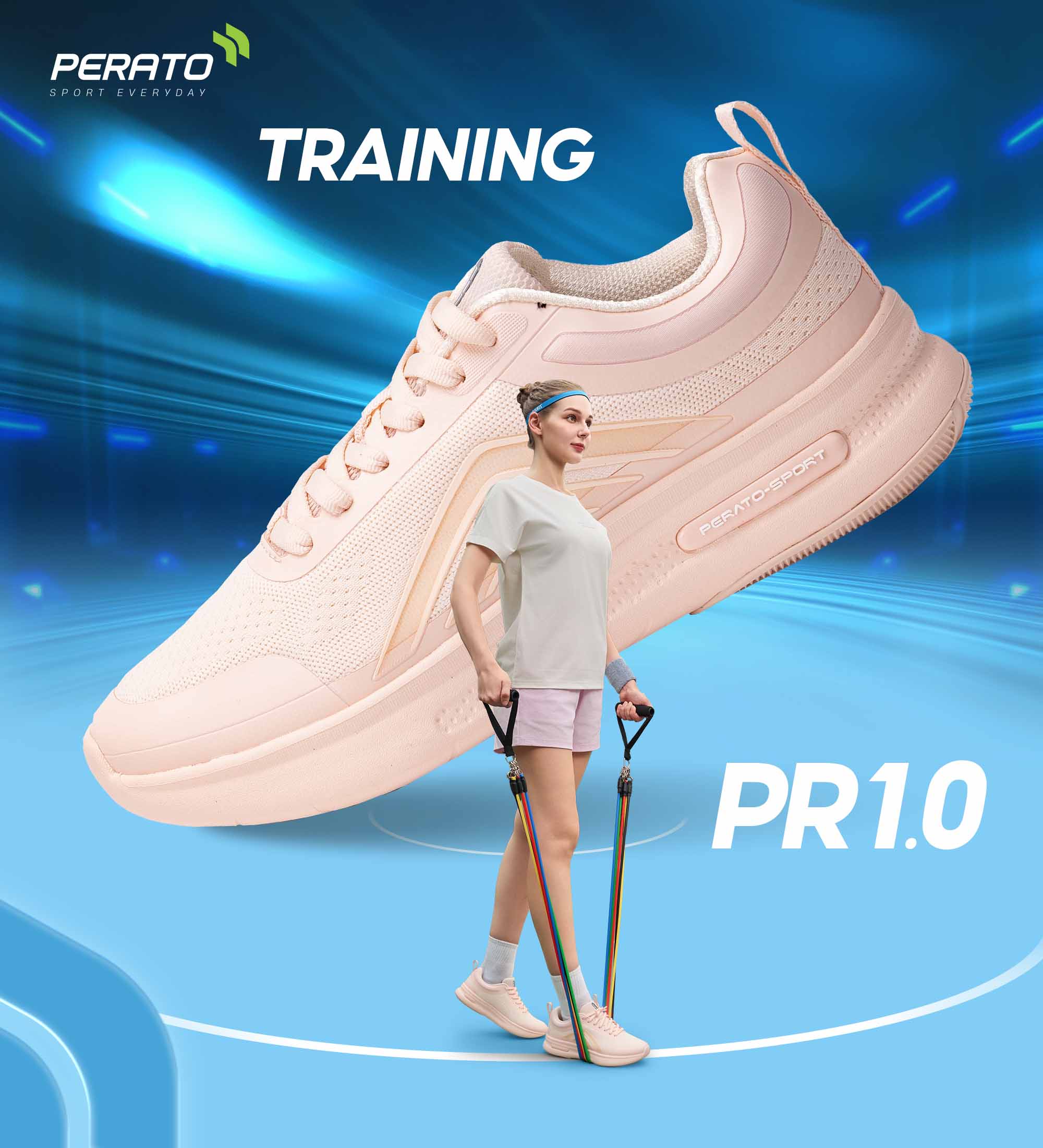 Giày Nữ Phong Cách Thể Thao Training PERATO PR1.0 Nhẹ Êm T0GIS5W008