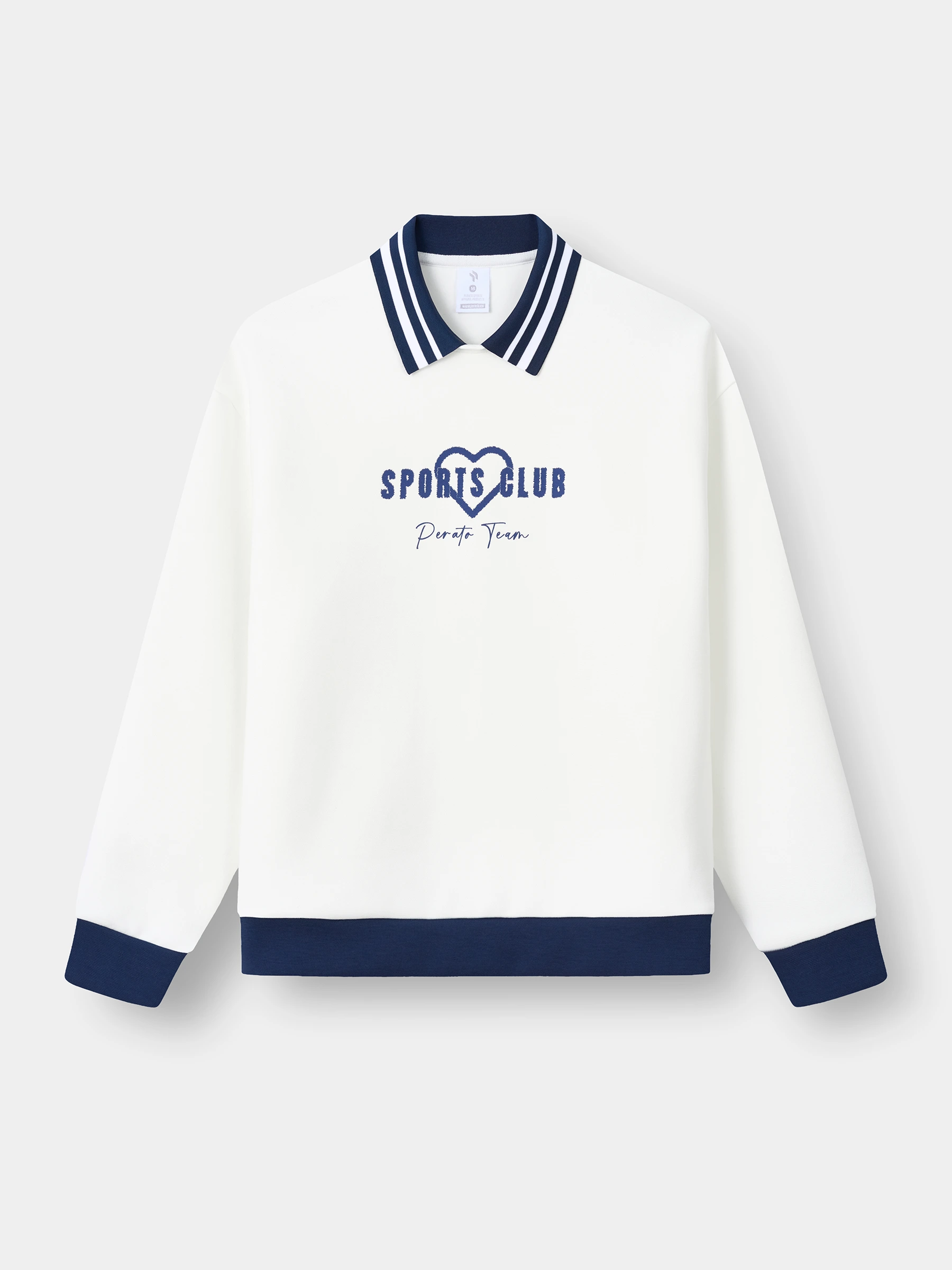 Áo Polo Dài Tay Nữ PERATO Phối Cổ Phom Loose L0PDW5W007