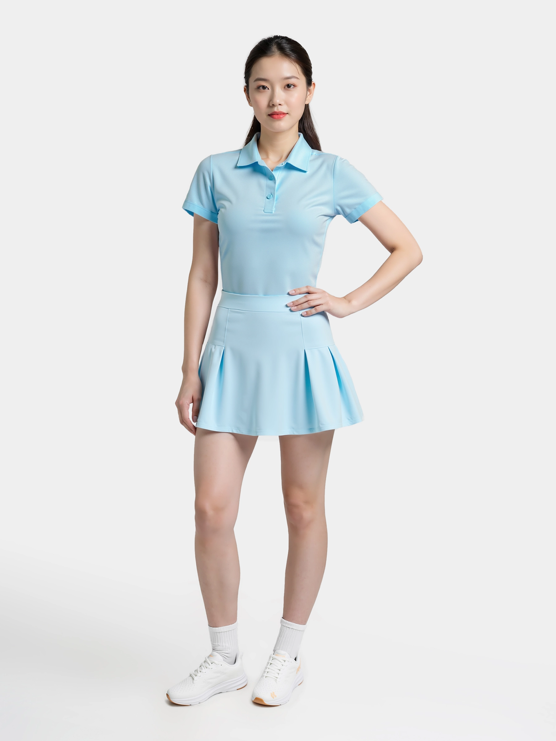 Set Đồ Thể Thao Nữ Áo Polo Phối Chân Váy PERATO Phong Cách Lifestyle LBPLCVS5W004